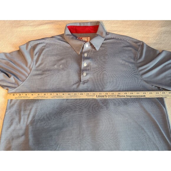 Oobe Chick-Fil-A Mens XL Uniform Blue Striped Polo Recycled Fabric Workwear - Picture 8 of 9